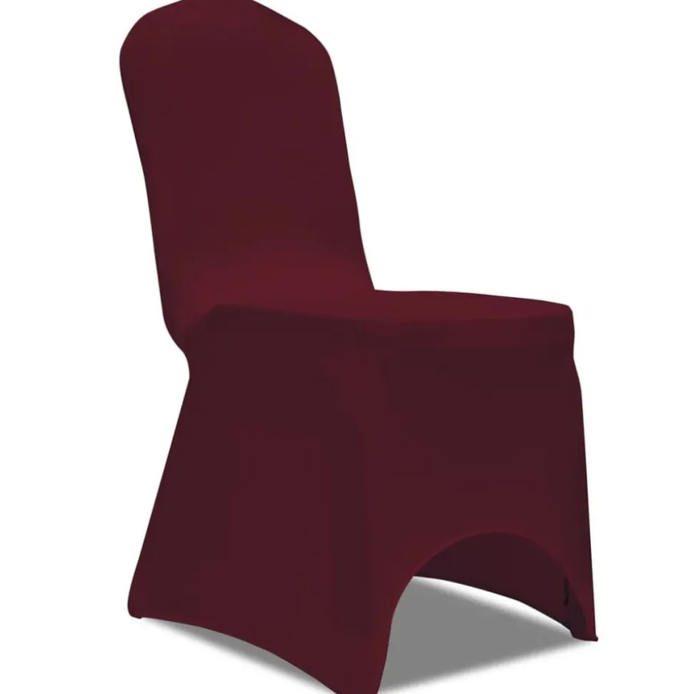 vidaXL Stoelhoes stretch 4 stuks bordeaux