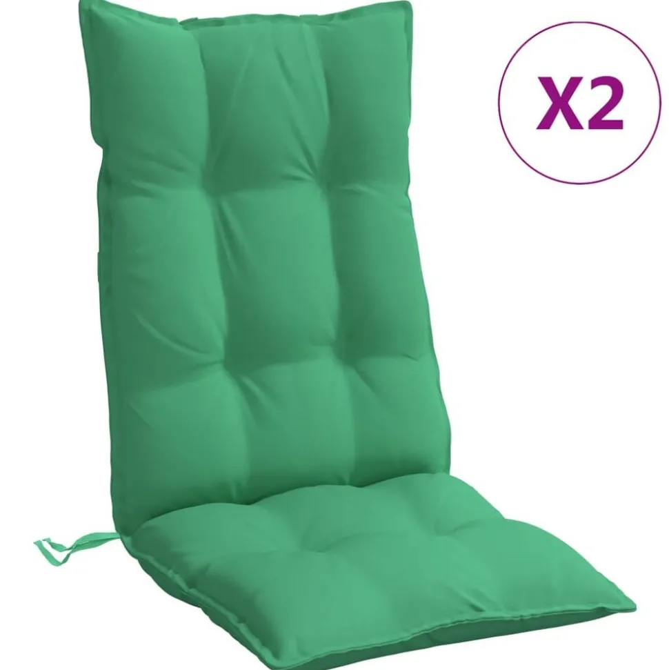 vidaXL Stoelkussens 2 st hoge rug oxford stof groen