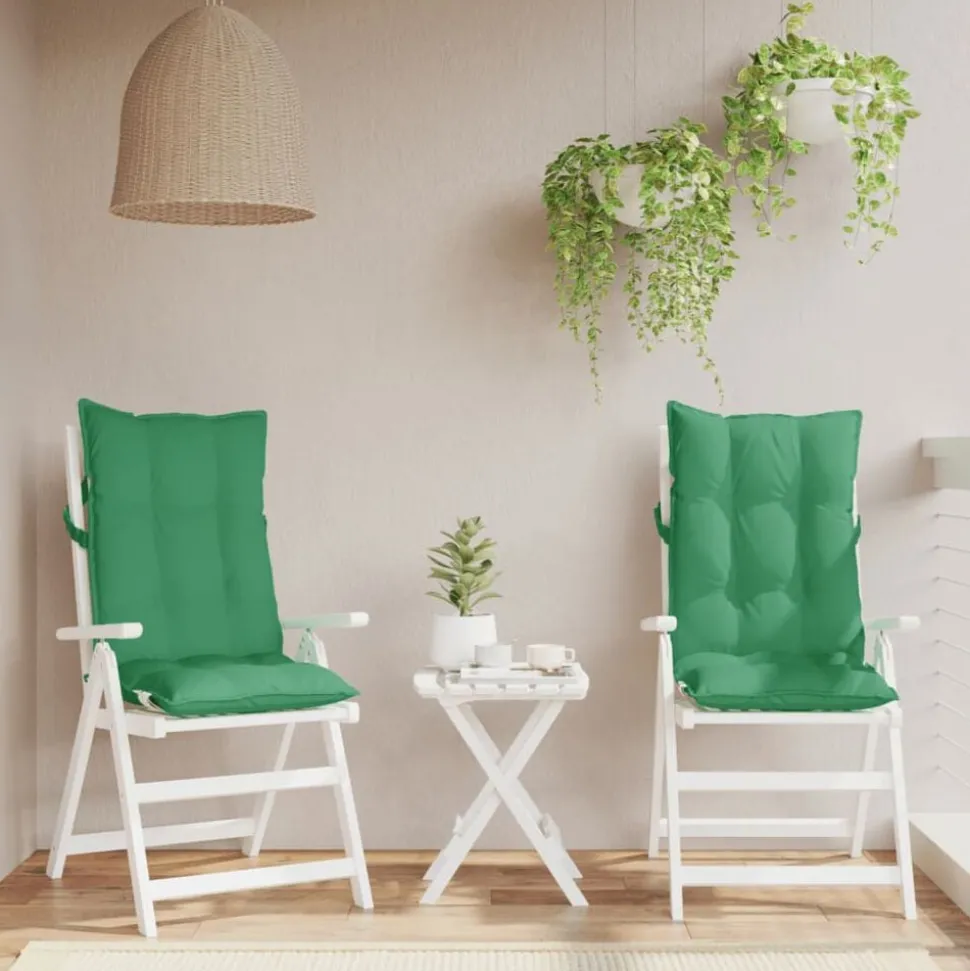 vidaXL Stoelkussens 2 st hoge rug oxford stof groen