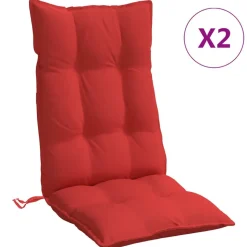 vidaXL Stoelkussens 2 st hoge rug oxford stof rood