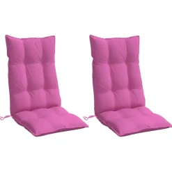 vidaXL Stoelkussens 2 st hoge rug oxford stof roze