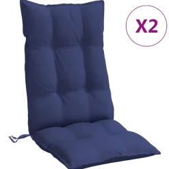 vidaXL Stoelkussens 2 st hoge rug oxford stof marineblauw