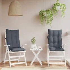 vidaXL Stoelkussens 2 st hoge rug oxford stof antracietkleurig