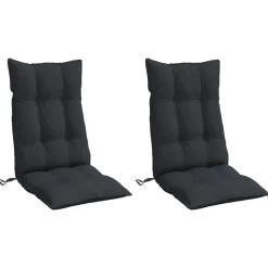 vidaXL Stoelkussens 2 st hoge rug oxford stof zwart