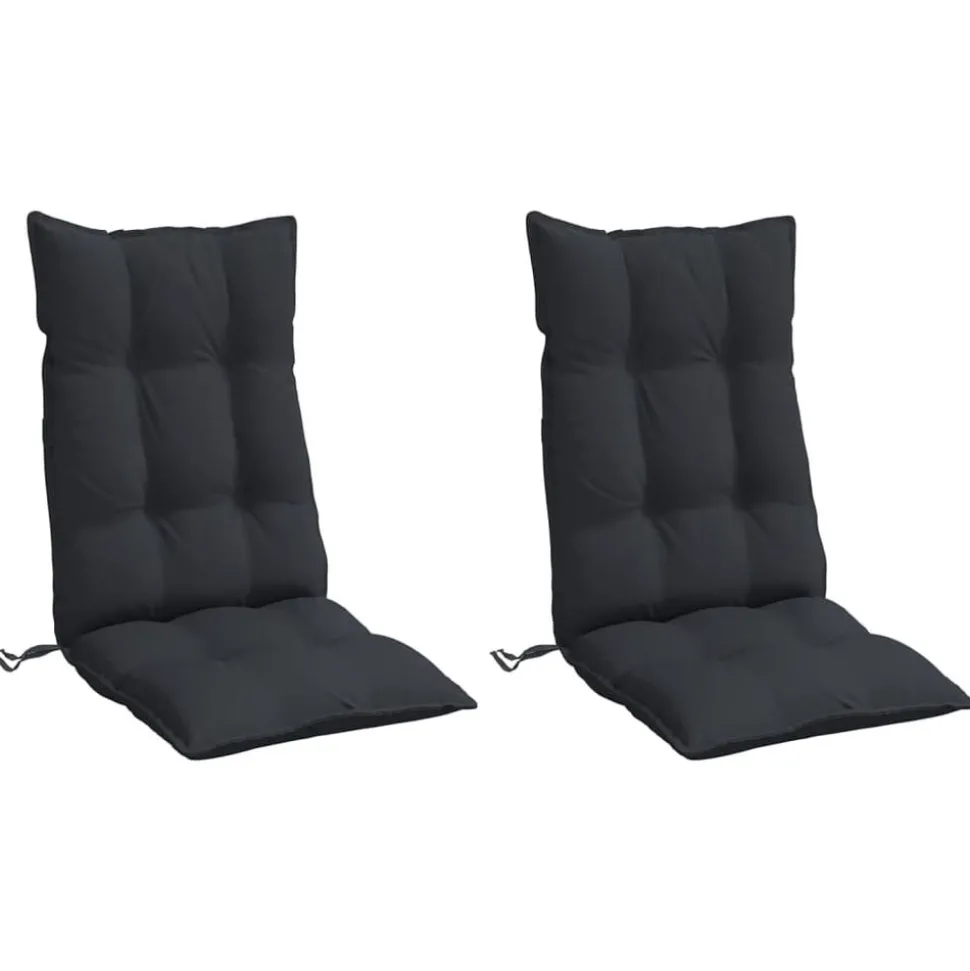 vidaXL Stoelkussens 2 st hoge rug oxford stof zwart
