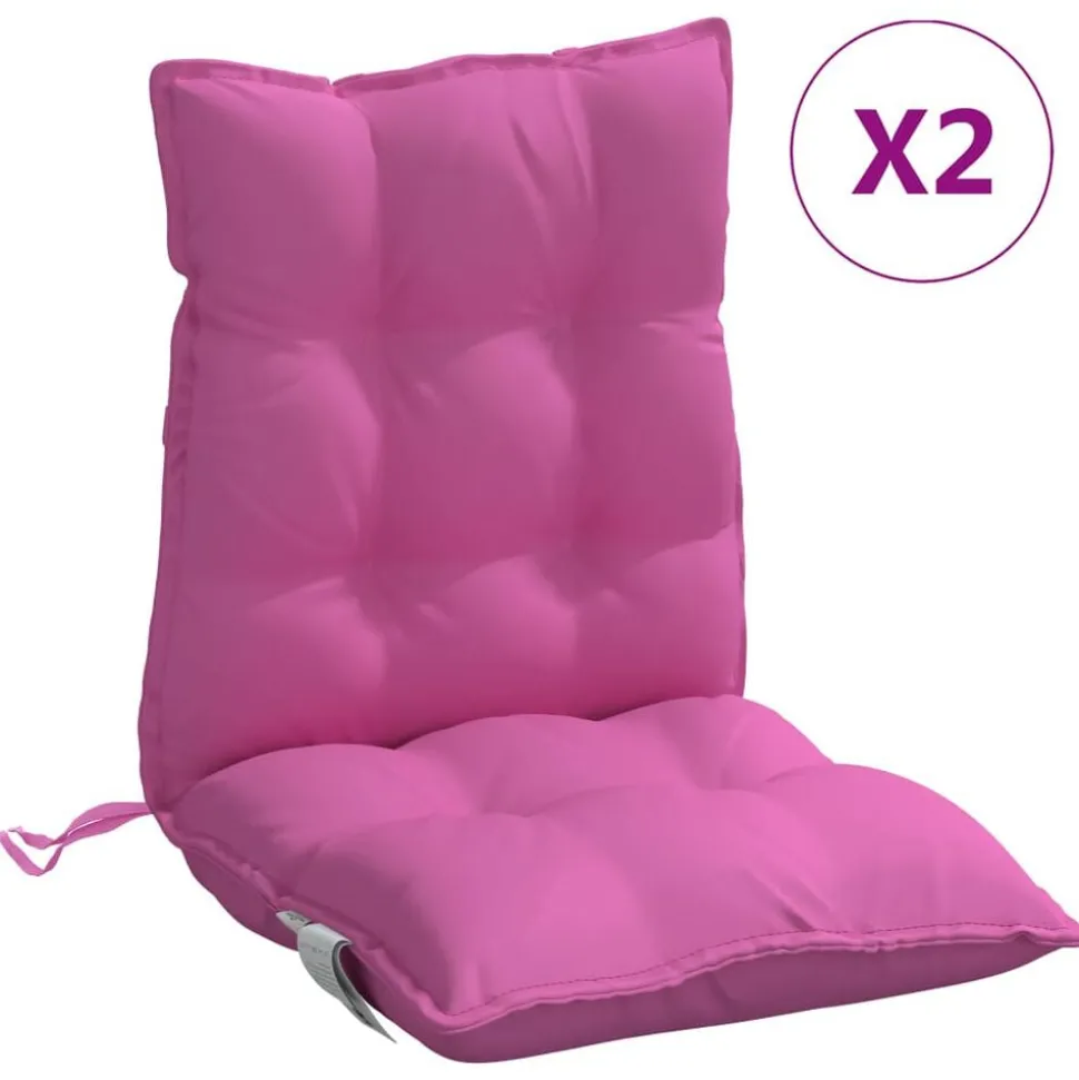 vidaXL Stoelkussens 2 st lage rug oxford stof roze