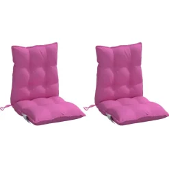 vidaXL Stoelkussens 2 st lage rug oxford stof roze