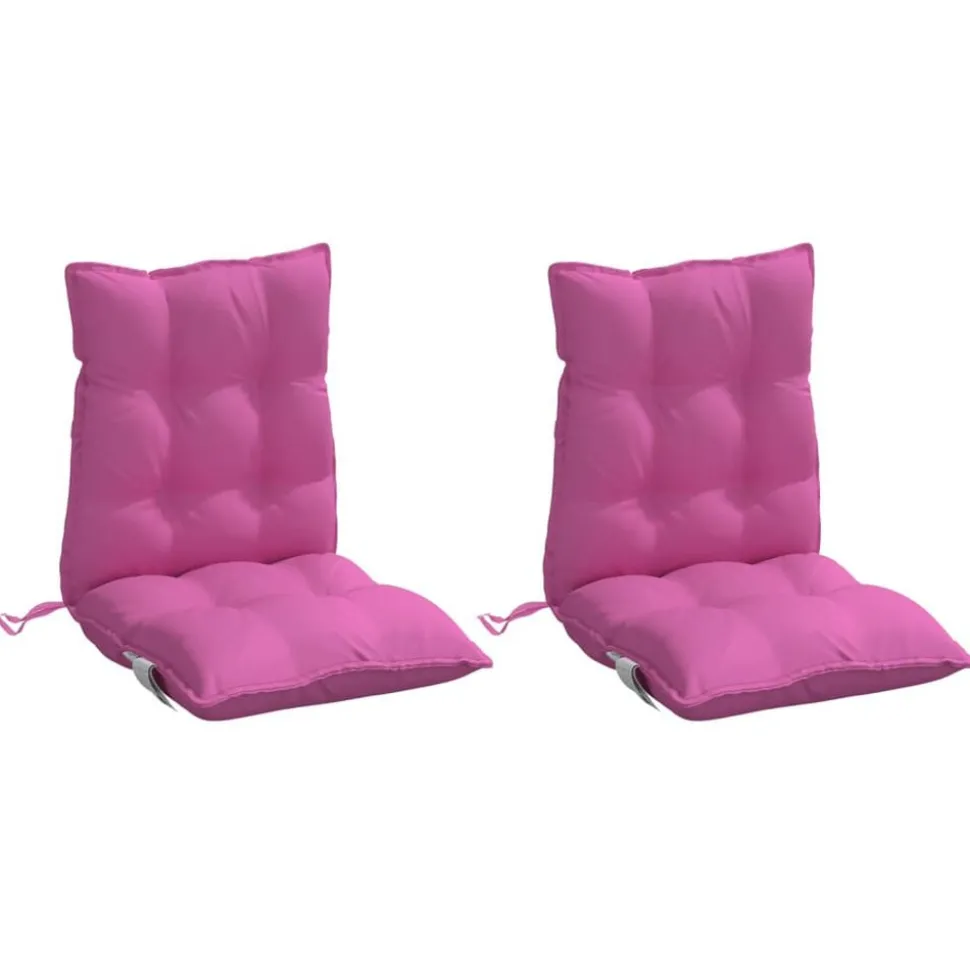 vidaXL Stoelkussens 2 st lage rug oxford stof roze