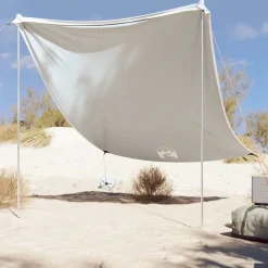 vidaXL Strandluifel met zandankers 214x236 cm grijs