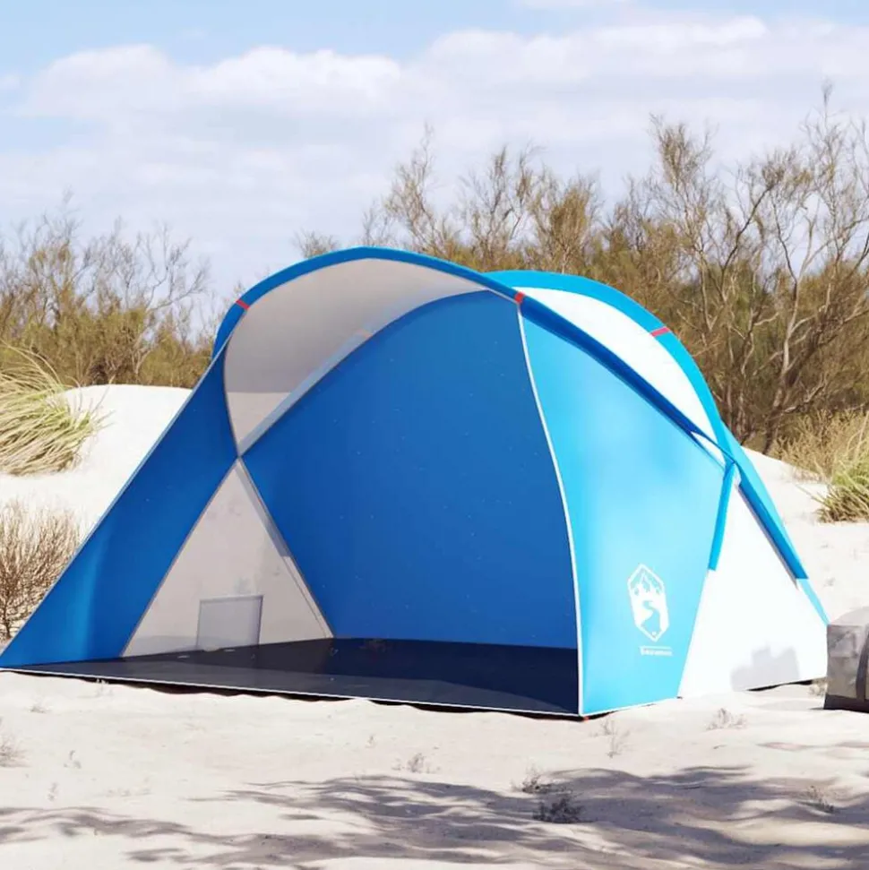 vidaXL Strandtent 2-persoons pop-up waterdicht azuurblauw