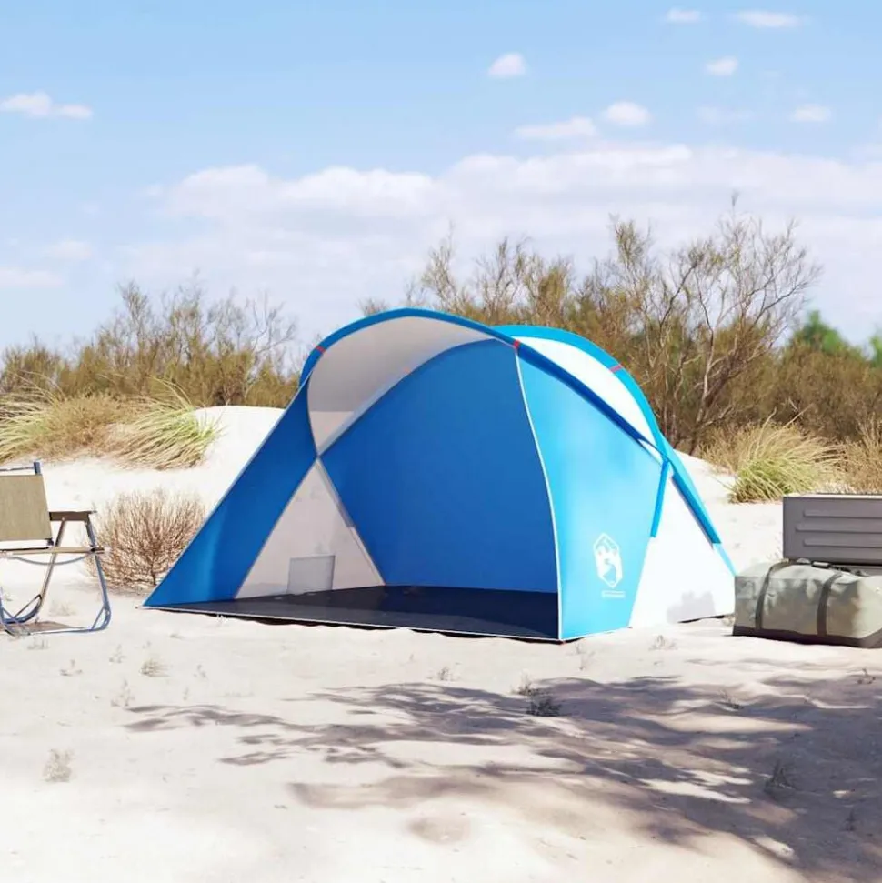vidaXL Strandtent 2-persoons pop-up waterdicht azuurblauw