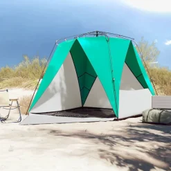 vidaXL strandtent 4-persoons waterdicht snelontgrendeling zeegroen