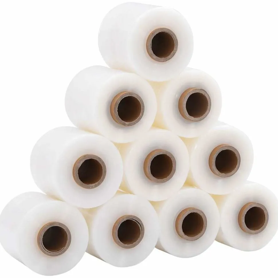 vidaXL Stretchfilm met handvat 10 st transparant 23 μm 10 cm x 150 m
