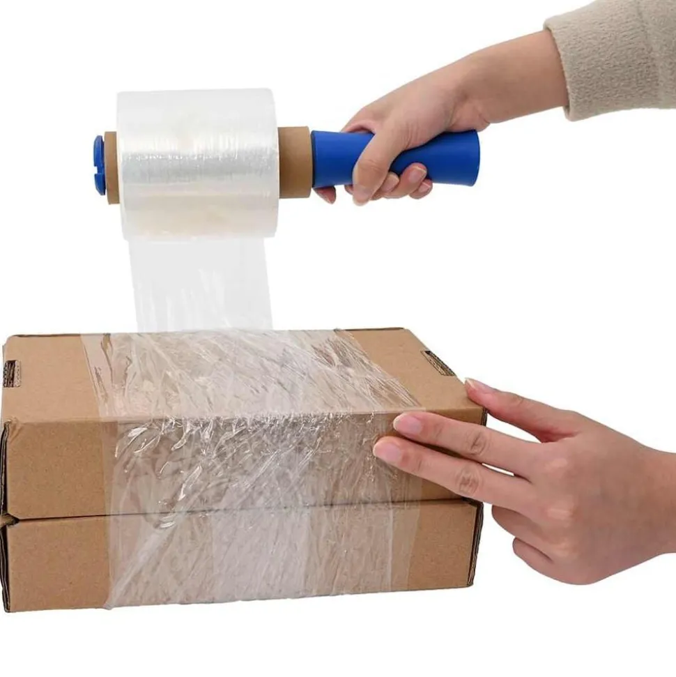 vidaXL Stretchfilm met handvat 10 st transparant 23 μm 10 cm x 150 m