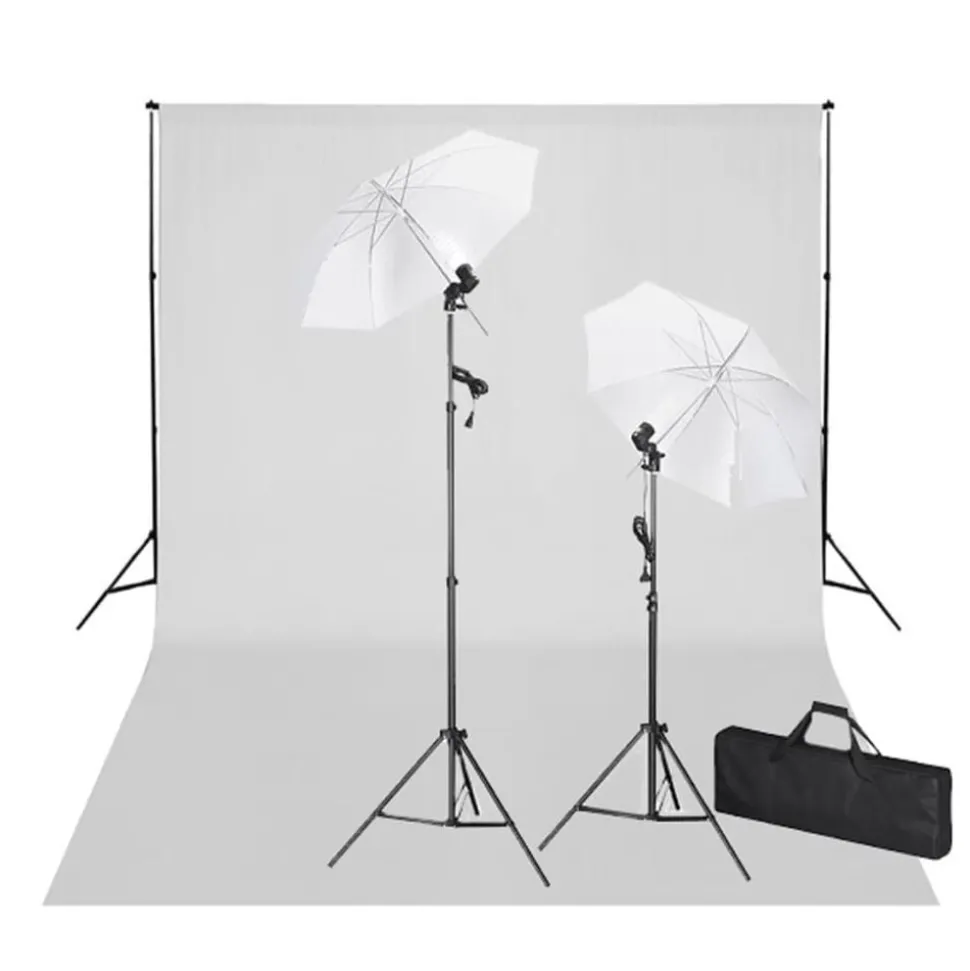 vidaXL Studioset met witte achtergrond en lampen 600x300 cm