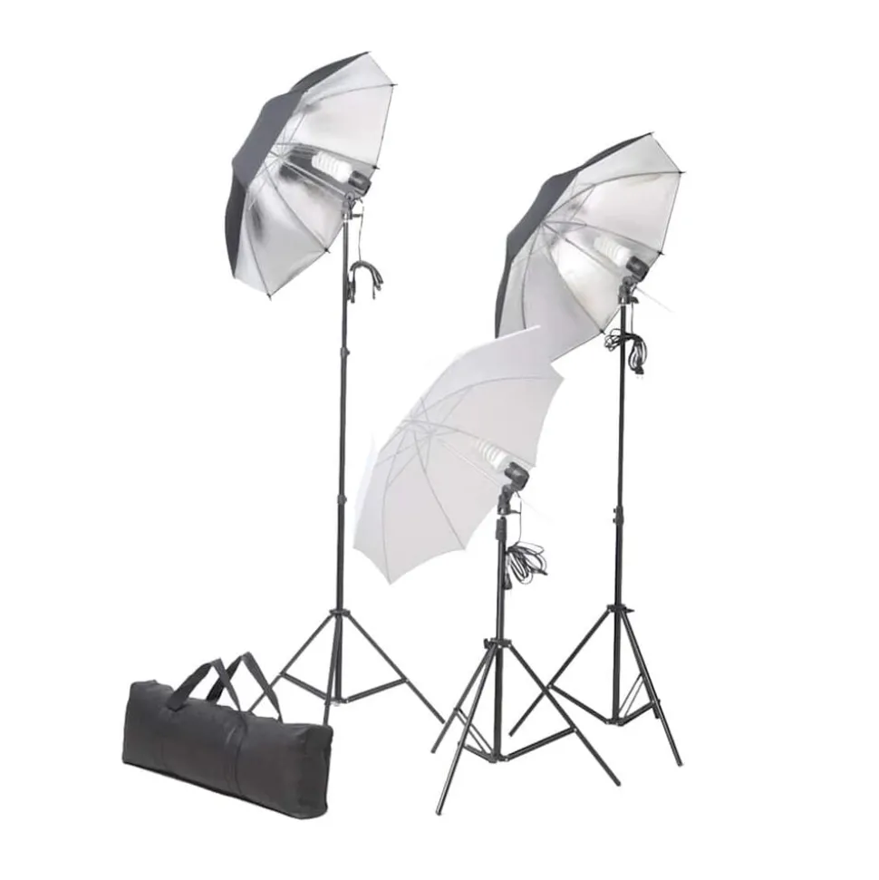 vidaXL Studioverlichtingsset 24 watt inclusief statieven en paraplu's