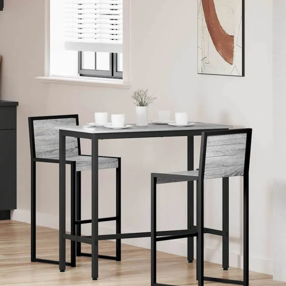 vidaXL Tafel Grijs Sonoma 100 x 50 x 90,5 cm Engineered hout en staal