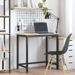 vidaXL Tafel Naturel 80 x 50 x 77 cm Engineered hout en staal