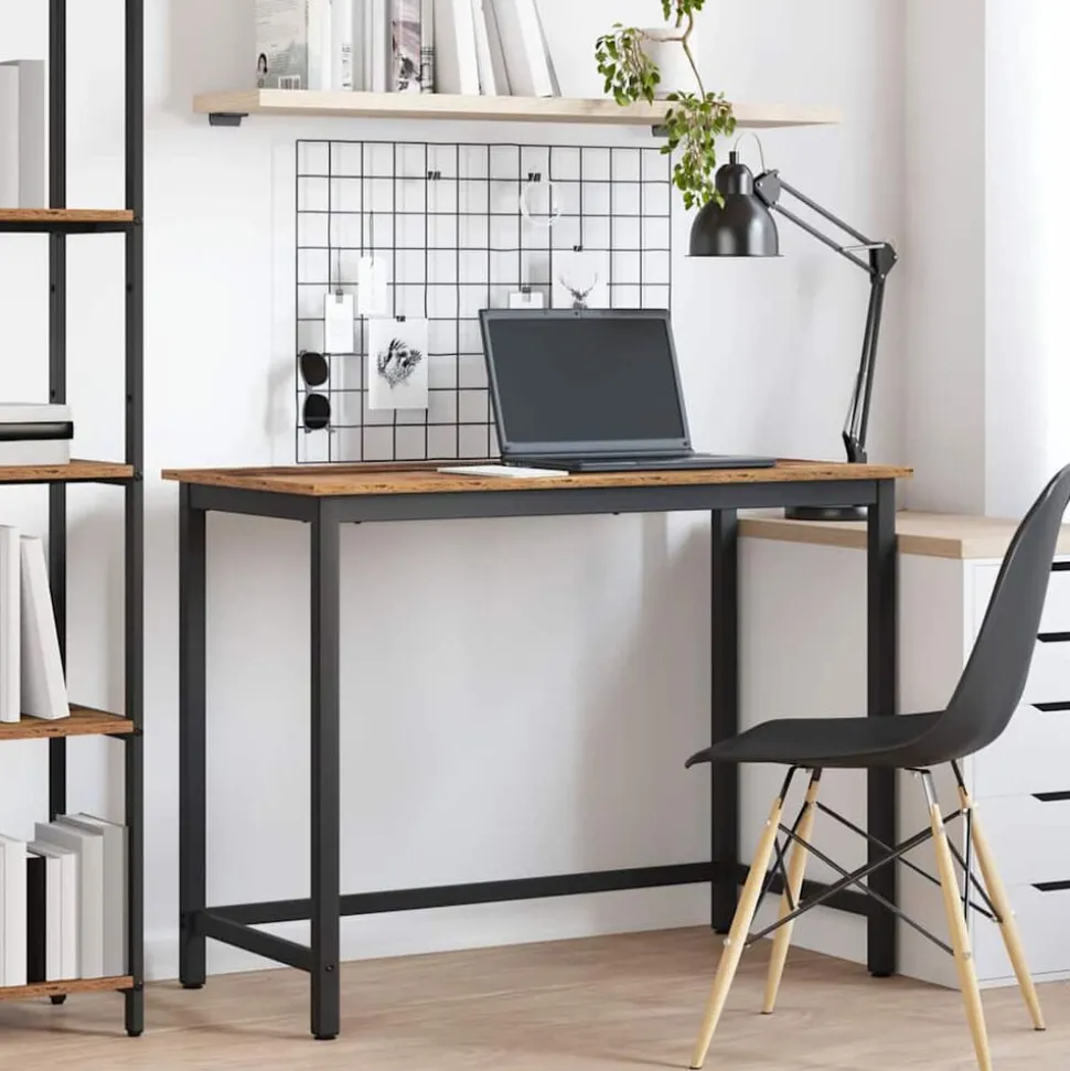 vidaXL Tafel Oudhout 80 x 50 x 76,5 cm Engineered hout en staal