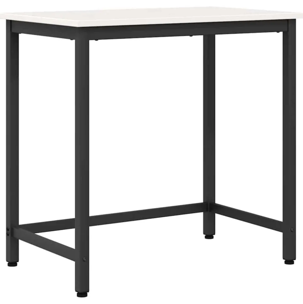 vidaXL Tafel Wit 80 x 50 x 77 cm Engineered hout en staal