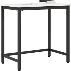 vidaXL Tafel Wit 80 x 50 x 77 cm Engineered hout en staal