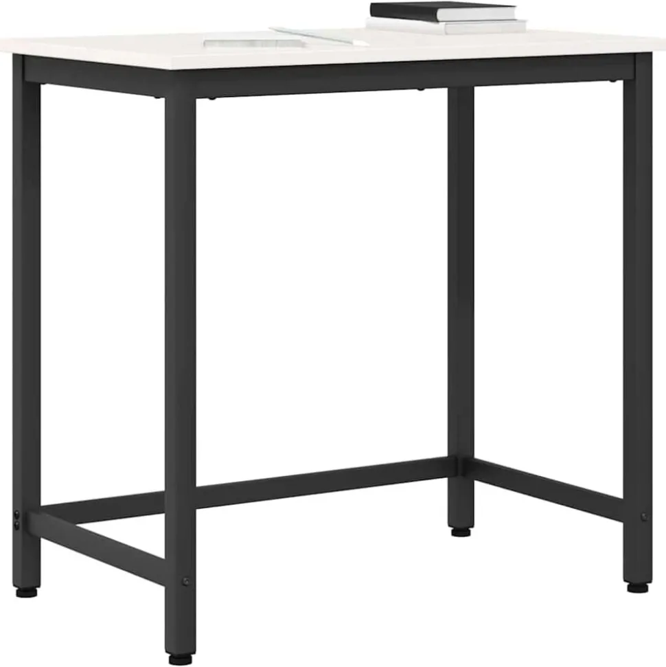 vidaXL Tafel Wit 80 x 50 x 77 cm Engineered hout en staal