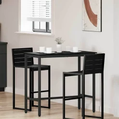 vidaXL Tafel Zwart Eiken 100 x 50 x 90,5 cm Engineered hout en staal