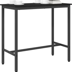 vidaXL Tafel Zwart Eiken 100 x 50 x 90,5 cm Engineered hout en staal