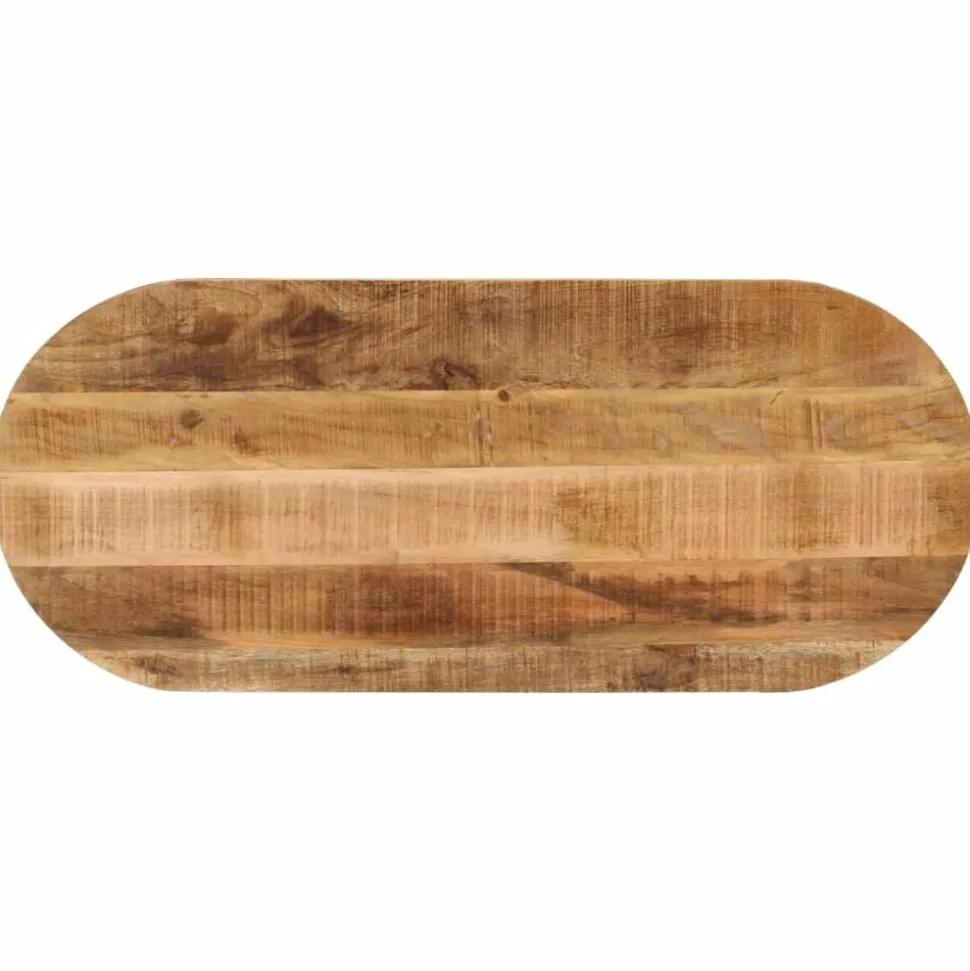 vidaXL Tafelblad ovaal 80x40x3,8 cm massief ruw mangohout