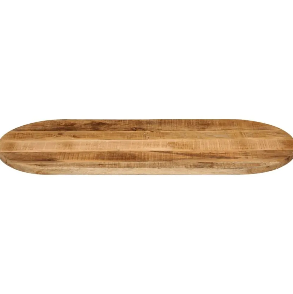 vidaXL Tafelblad ovaal 80x40x2,5 cm massief ruw mangohout