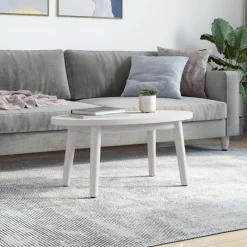 vidaXL Tafelblad ovaal 70x35x2,5 cm massief grenenhout wit