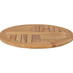 vidaXL Tafelblad rond 2,5 cm 60 cm massief teakhout