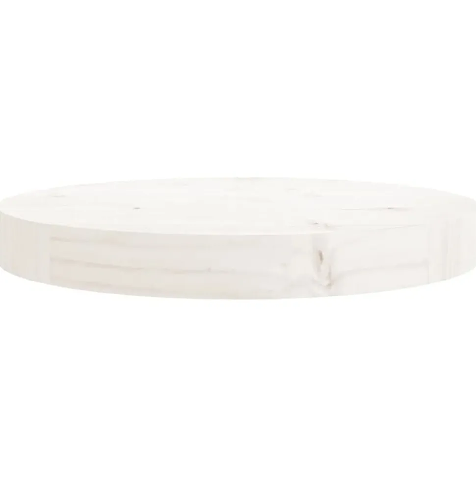 vidaXL Tafelblad rond Ø30x3 cm massief grenenhout wit