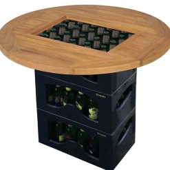 vidaXL Tafelblad voor bierkrat 70 cm teakhout