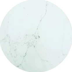 vidaXL Tafelblad Ø30x0,8 cm gehard glas met marmerontwerp wit