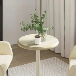 vidaXL Tafelblad Ø40x2,5 cm marmer crèmekleurig