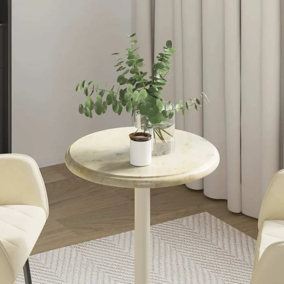 vidaXL Tafelblad Ø40x2,5 cm marmer crèmekleurig