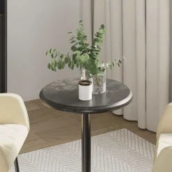 vidaXL Tafelblad Ø40x2,5 cm marmer zwart