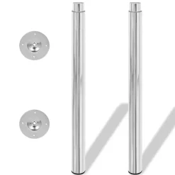vidaXL Tafelpoten telescopisch 710-1100 mm chroom 2 st