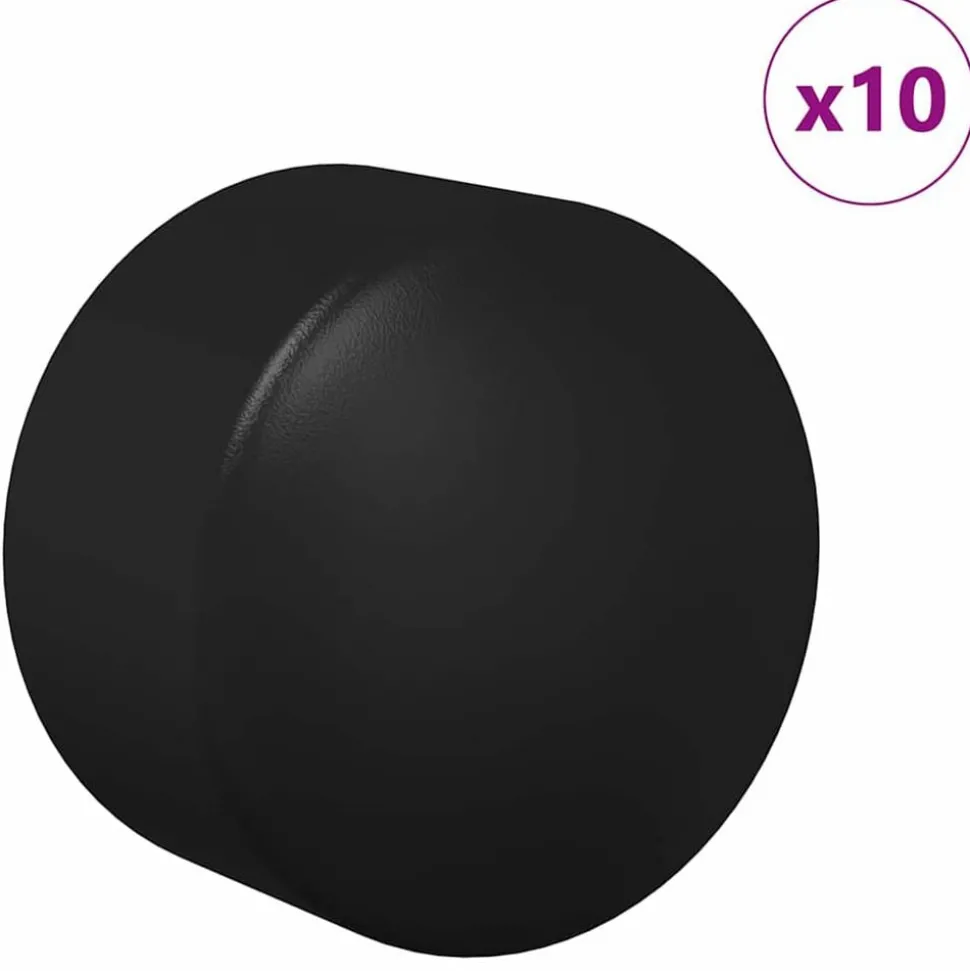 vidaXL Tafelvoetbal Tafelkappen 10 pcs Zwart 1,9 x 1,9 x 1,6 cm PP