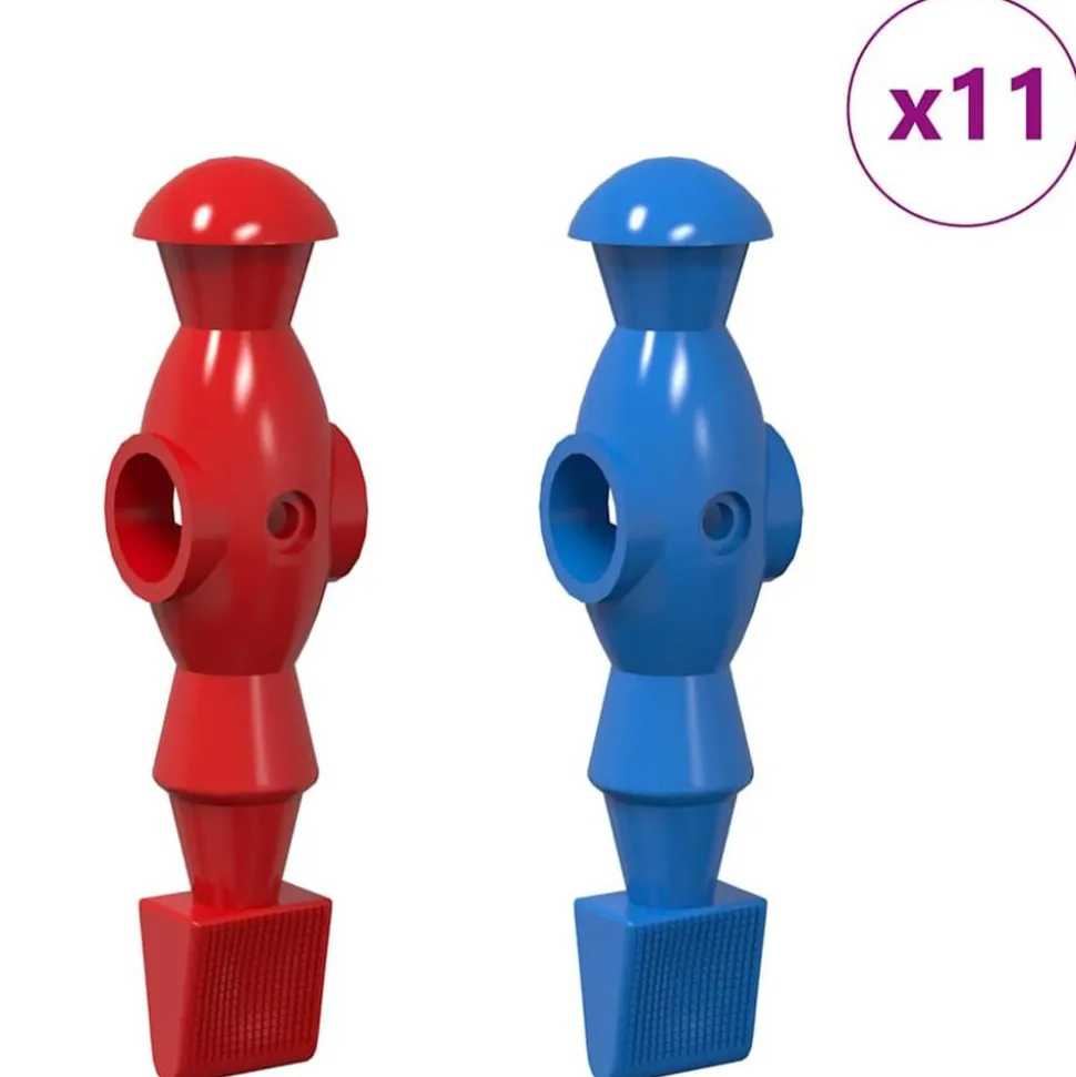 vidaXL Tafelvoetbalspelers 22 pcs Blauw en Rood 2,4 x 2,1 x 9,7 cm PP