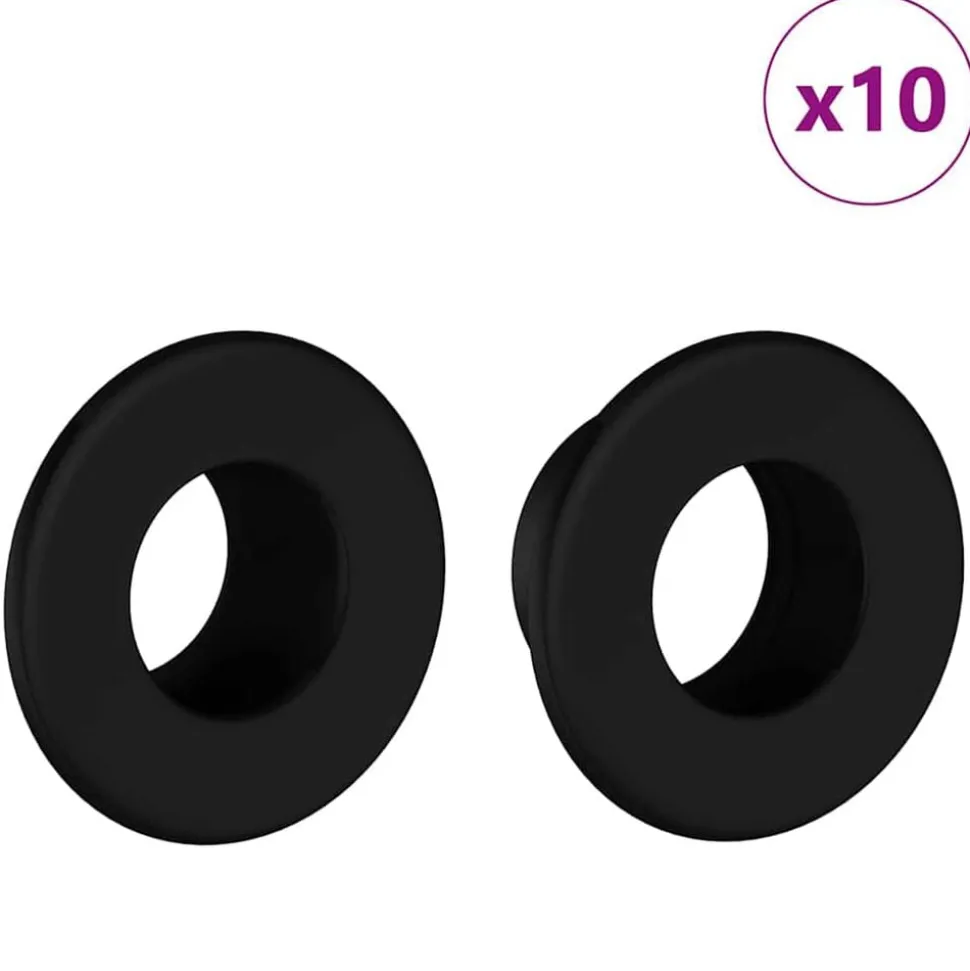 vidaXL Tafelvoetbalstoppers 10 pcs Zwart 3 x 3 x 1,4 cm HIPS