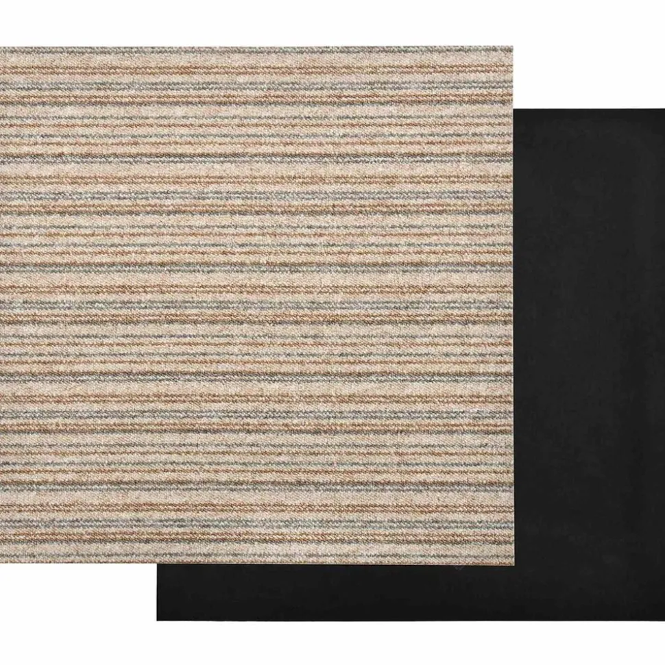 vidaXL Tapijt 20 pcs Gestreept Beige 50 x 50 cm 100% Polypropyleen