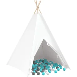 vidaXL Teepee Tent Wit 120 x 120 x 150 cm Stof en Plastic