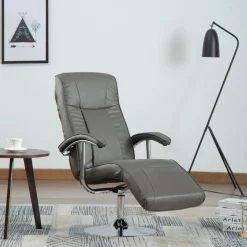vidaXL Televisiefauteuil kunstleer grijs