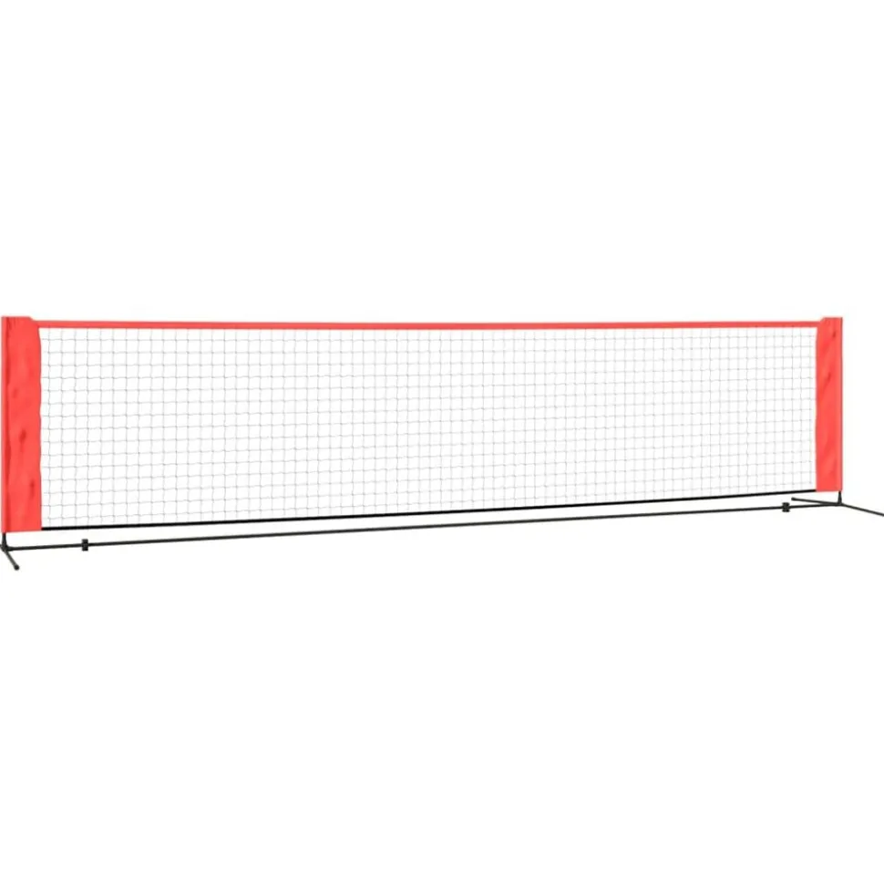 vidaXL Tennisnet 400x100x87 cm polyester zwart en rood