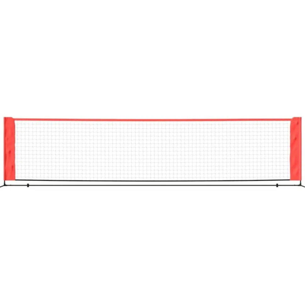 vidaXL Tennisnet 400x100x87 cm polyester zwart en rood