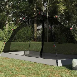 vidaXL Tent met dak met opslag Grijs en zwart 236 x 108 x 120 cm