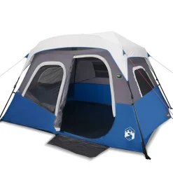 vidaXL Tent met LED 6-persoons snelontgrendeling lichtblauw