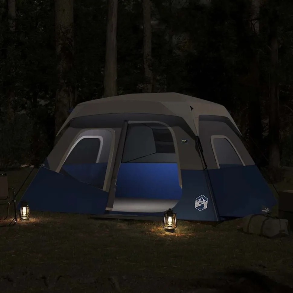 vidaXL Tent met LED 6-persoons snelontgrendeling lichtblauw